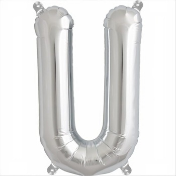 Balon folie, forma U litera, culoare argintiu, 105 cm, 1 buc Balon folie, forma U litera, culoare argintiu, 105 cm, 1 buc