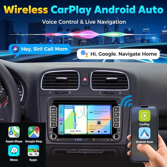 Autoradio 2Din Corenia QRE-4417426, Linux, ecran tactil 7 inch, Apple ...