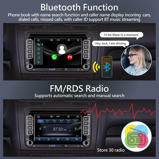 Autoradio 2Din Corenia QRE-4417426, Linux, ecran tactil 7 inch, Apple ...