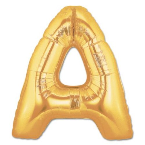 Balon folie, forma A litera, culoare auriu, 41 cm, 1 buc