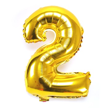 Balon folie, cifra 2 , culoare auriu, 41 cm, 1 buc Balon folie, cifra 2 , culoare auriu, 41 cm, 1 buc
