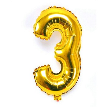 Balon folie, cifra 3 , culoare auriu, 41 cm, 1 buc Balon folie, cifra 3 , culoare auriu, 41 cm, 1 buc