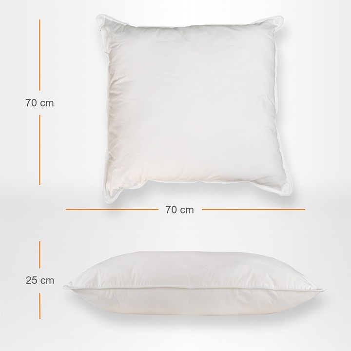 Pernador 2 db-os párna készlet, 70cm x 70cm, pehely és libatoll, fehér