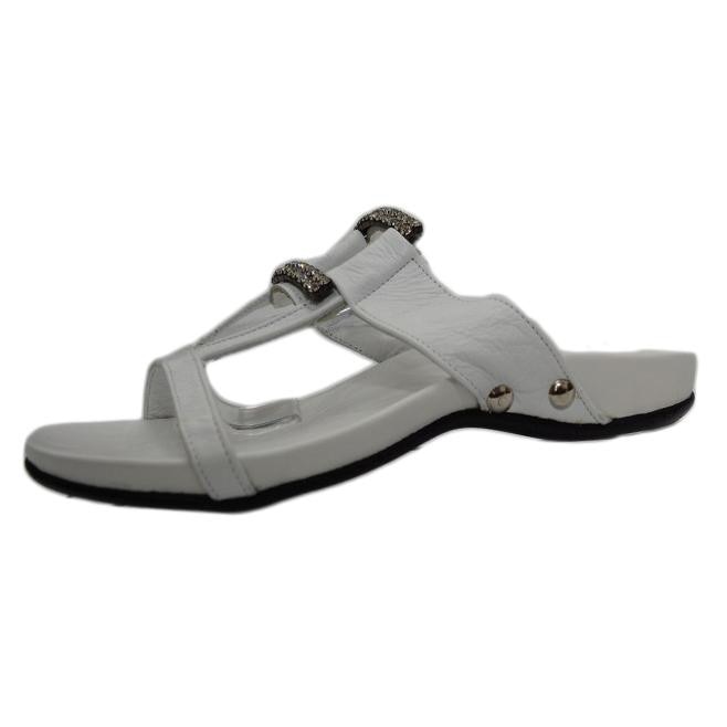 Papuci de vara, decorata cu pietre stralucitoare, D&J Exclusive, Alb, 38