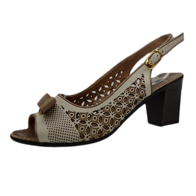 Sandale originale din piele naturala,cu perforatii,D&J Exclusive, Alb