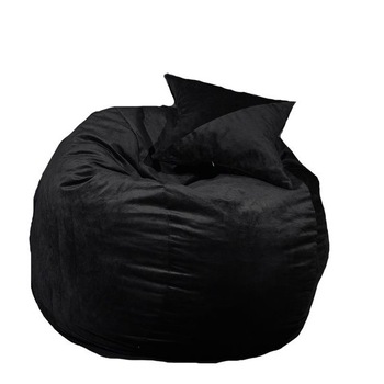 Set Fotoliu Puf Matusalem + Perna decorativa - Black Velvet (Gama Plush Honey) umplut cu fulgi de burete memory mix® Set Fotoliu Puf Matusalem + Perna decorativa - Black Velvet (Gama Plush Honey) umplut cu fulgi de burete memory mix®