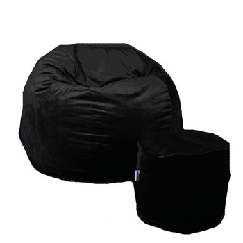 Set Fotoliu Puf Matusalem + Otoman - Black Velvet (Gama Plush Honey) umplut cu fulgi de burete memory mix® Set Fotoliu Puf Matusalem + Otoman - Black Velvet (Gama Plush Honey) umplut cu fulgi de burete memory mix®