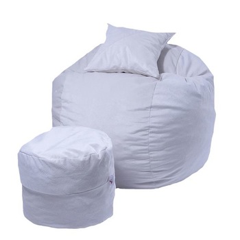 Set Fotoliu Puf pentru copii (5-16 ani) Matusalem + Otoman + Perna decorativa - Snowflake (Gama Plush Honey) umplut cu fulgi de burete memory mix® Set Fotoliu Puf pentru copii (5-16 ani) Matusalem + Otoman + Perna decorativa - Snowflake (Gama Plush Honey) umplut cu fulgi de burete memory mix®