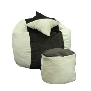 Set Fotoliu Puf pentru copii (5-16 ani) Matusalem + Otoman + Perna decorativa - Beige & Black Velvet (Gama Diamond) umplut cu fulgi de burete memory mix® Set Fotoliu Puf pentru copii (5-16 ani) Matusalem + Otoman + Perna decorativa - Beige & Black Velvet (Gama Diamond) umplut cu fulgi de burete memory mix®