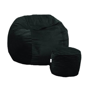 Set Fotoliu Puf King Size + Otoman - Black Velvet (Gama Plush Honey) umplut cu fulgi de burete memory mix® Set Fotoliu Puf King Size + Otoman - Black Velvet (Gama Plush Honey) umplut cu fulgi de burete memory mix®