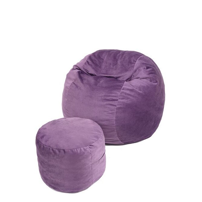 Set Fotoliu Puf pentru Copii (5-16 ani) Matusalem + Otoman - Amethyst (Gama Diamond) umplut cu fulgi de burete memory mix®