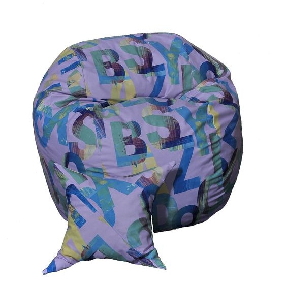 Set Fotoliu Puf pentru Copii (5-16 ani) Matusalem + Perna decorativa - Serenity (Gama Premium) umplut cu fulgi de burete memory mix®