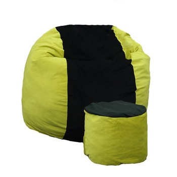 Set Fotoliu Puf pentru Copii (5-16 ani) Matusalem + Otoman - Black & Green (Gama Diamond) umplut cu fulgi de burete memory mix® Set Fotoliu Puf pentru Copii (5-16 ani) Matusalem + Otoman - Black & Green (Gama Diamond) umplut cu fulgi de burete memory mix®