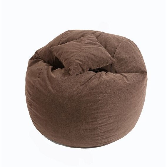 Set Fotoliu Puf Matusalem + Perna decorativa - Brown Muffin (Gama Plush Honey) umplut cu fulgi de burete memory mix®