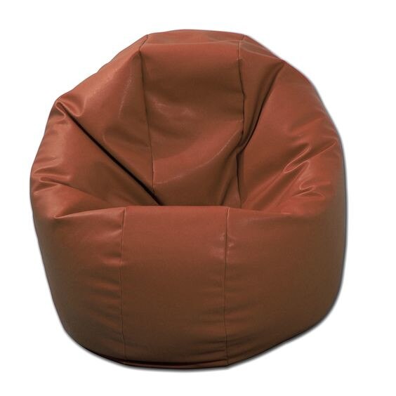 Fotoliu Puf pentru Copii (2-14 ani) Relaxo - Brown (Gama Premium PU) umplut cu perle polistiren
