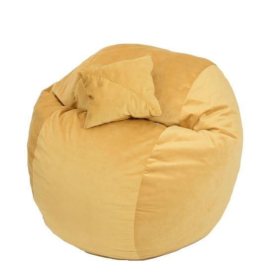 Set Fotoliu Puf pentru Copii (5-16 ani) Matusalem + Perna decorativa - Lemon (Gama Diamond) umplut cu fulgi de burete memory mix®