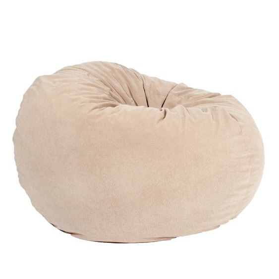 Fotoliu Pufrelax King Size - Beige (Gama Plush Honey) umplut cu fulgi de burete memory mix®