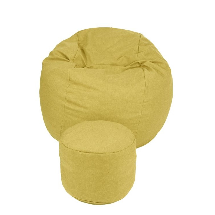 Set fotoliu Pufrelax Matusalem + Otoman - Sunflower (Gama Savana) umplut cu fulgi de burete memory mix®