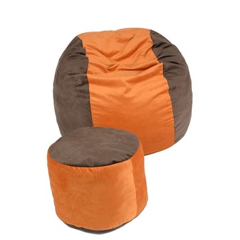 Set Fotoliu Puf pentru Copii (5-16 ani) Matusalem + Otoman - Orange & Cinnamon (Gama Diamond) umplut cu fulgi de burete memory mix® Set Fotoliu Puf pentru Copii (5-16 ani) Matusalem + Otoman - Orange & Cinnamon (Gama Diamond) umplut cu fulgi de burete memory mix®