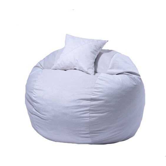 Set Fotoliu Puf pentru copii (5-16 ani) Matusalem + Perna decorativa - Snowflake (Gama Plush Honey) umplut cu fulgi de burete memory mix®