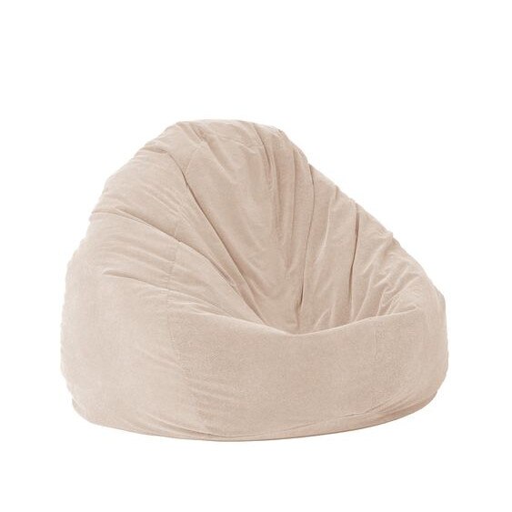 Fotoliu Pufrelax tip Sac Nirvana Gigant - Beige (Gama Plush Honey) umplut cu perle polistiren