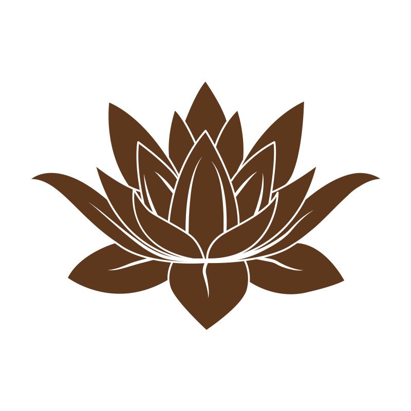 Sticker Decorativ - SMAER - Floare de Lotus - 60cm x 50cm - Maro