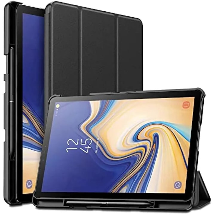 Husa pentru tableta de 10, 5 inch, rezistenta la socuri, pentru Samsung Galaxy Tab S4, husa din piele cu slot pentru stilou, activare/dezactivare automata a ecranului