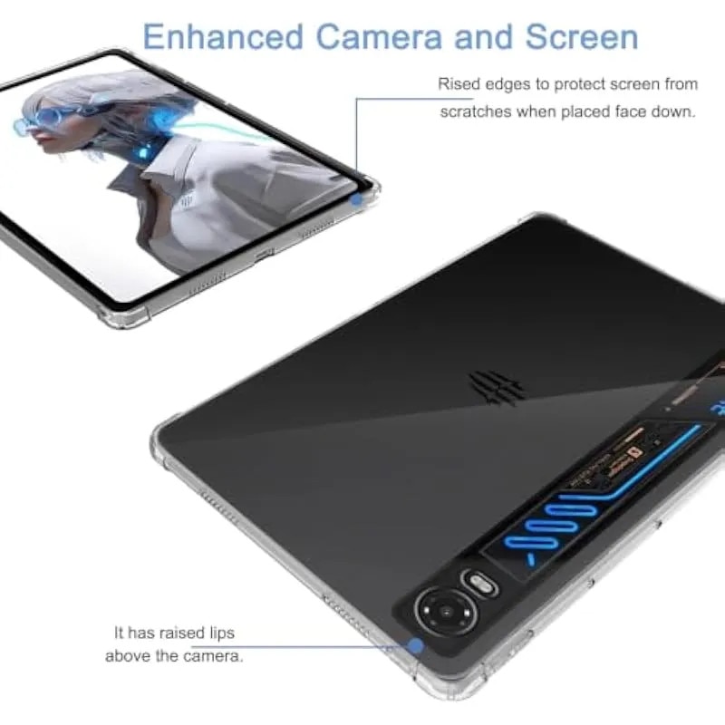 Husa pentru Redmagic Astra 2 Gaming/RedMagic Tablet 5 Pro 9.06 inch, usoara, flexibila, moale, TPU, cu colturi ranforsate, protectie impotriva caderii airbag-ului, husa spate rezistenta la socuri si zgarieturi, transparenta