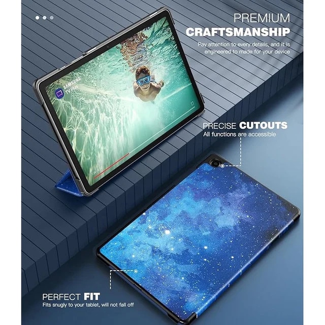 Husa Slim Sigloo, Smart Cover, Trifold, pentru Samsung Galaxy Tab S10 FE+ (SM-X620), 13.1", Star Light
