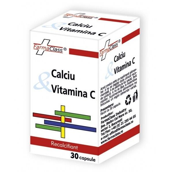 Calciu si Vitamina C Farma Class 30cps
