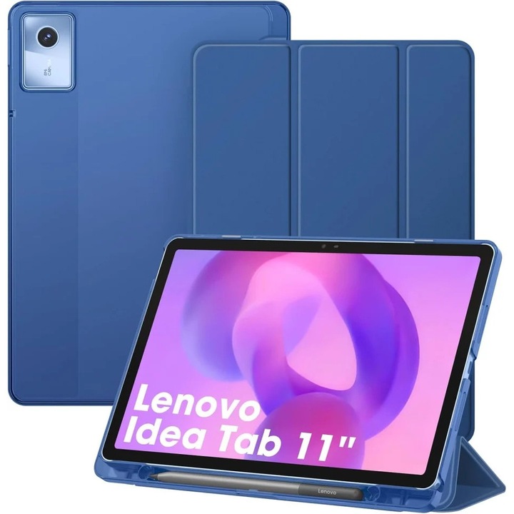 Husa de Protectie Fintie Slim Translucent pentru Lenovo Idea Tab 11 Inch (2025) si Tab K11 Gen 2 (Modele TB-336FU / TB-336ZU), Spate Mat Translucid, Suport pentru Stylus, Design Usor si Ergonomic
