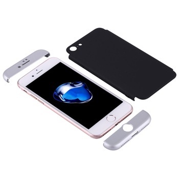 Husa iPhone 7 Plus/ 8 Plus - Protectie 360 grade, 3 in 1, Plastic dur, Neagra/Argintie Husa iPhone 7 Plus/ 8 Plus - Protectie 360 grade, 3 in 1, Plastic dur, Neagra/Argintie