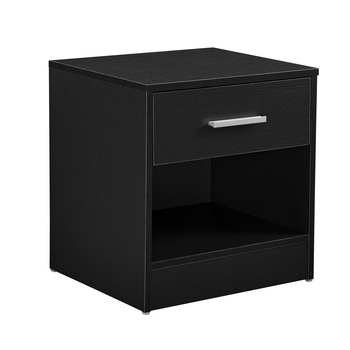 Noptiera Model S1, en.casa, PAL melaminat, 36,5 x 29,5 x 38 cm, negru, cu 1 sertar Noptiera Model S1, en.casa, PAL melaminat, 36,5 x 29,5 x 38 cm, negru, cu 1 sertar
