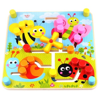 Jucarie Tooky Toy Labirint reversibil din lemn Jucarie Tooky Toy Labirint reversibil din lemn