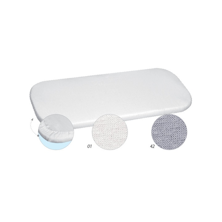 Cearceaf de pat BabyMatex, bumbac 100%, certificat OEKO-TEX, alb, 40x90cm