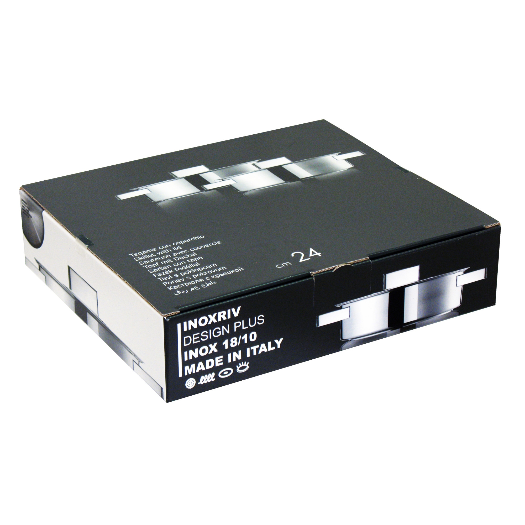 Tigaie cu capac Designplus, Inoxriv 24 cm.