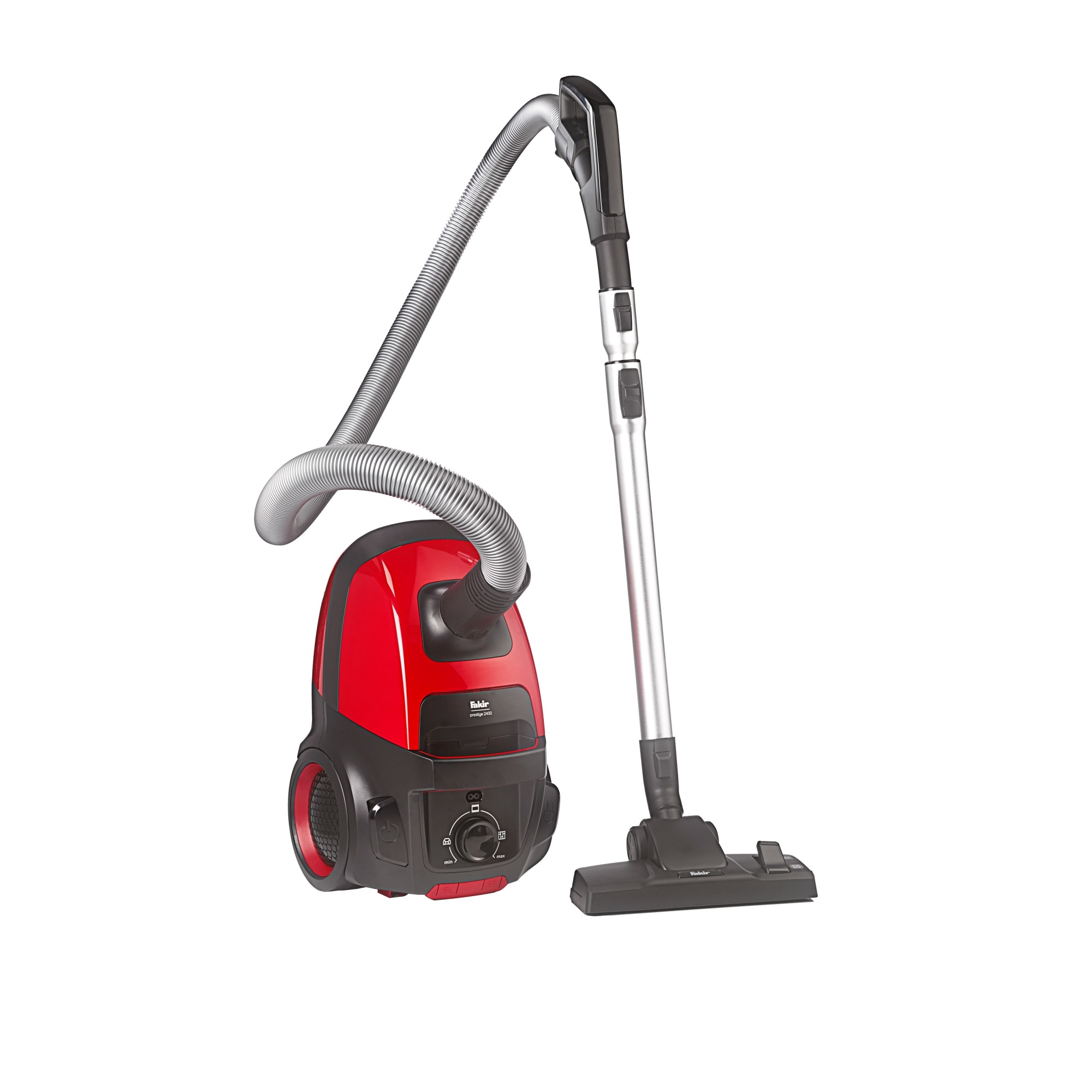 Aspirator cu sac Fakir AirWave TS2400, A+AA, Fabr. in Germania, Filtru ULPA anti-alergii, 500 W, 70dB, Sac 4.5 l, Perie parchet, Tub telescopic, Rosu/Negru