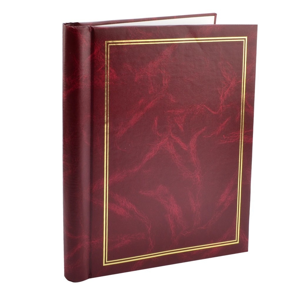 Album poze Clasic, 20 file autoadezive, 23 x 28 cm, piele ecologica, insertii aurii, Visiniu