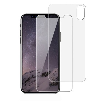 Folie protectie sticla securizata iPhone X/iPhone 10, protectie ecran, fata plus spate, MobileSmart©, 0.2mm Folie protectie sticla securizata iPhone X/iPhone 10, protectie ecran, fata plus spate, MobileSmart©, 0.2mm