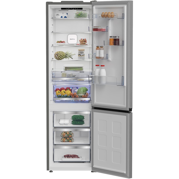 Combina frigorifica Beko B7RCNA418HXP 415 L, clasa energetica A, compresor inverter, culoare titanium inox