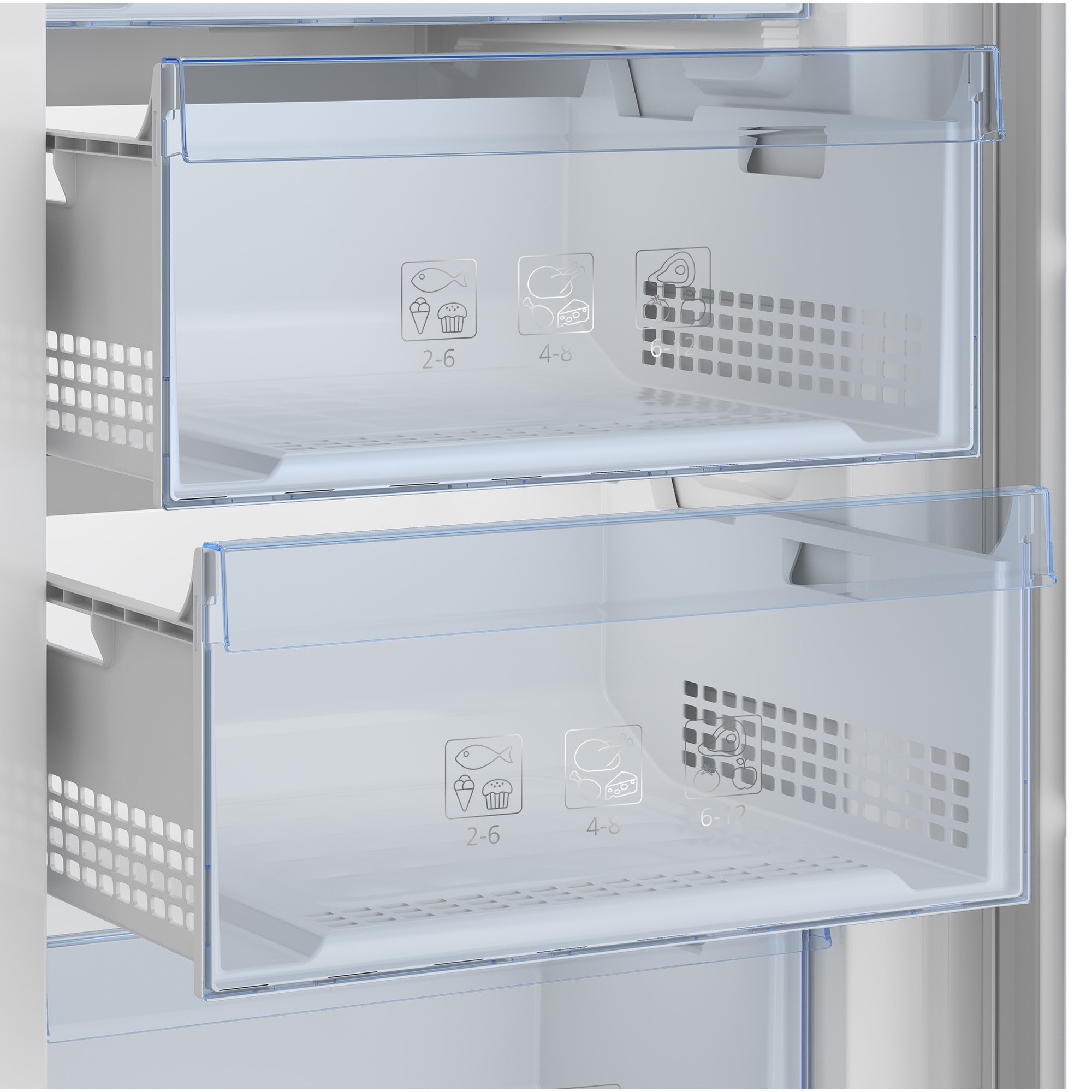 Congelator vertical Beko RFNE448E35W 404 L , clasa energetica E, compressor PRO SMART Inverter, conglare rapida, Alb