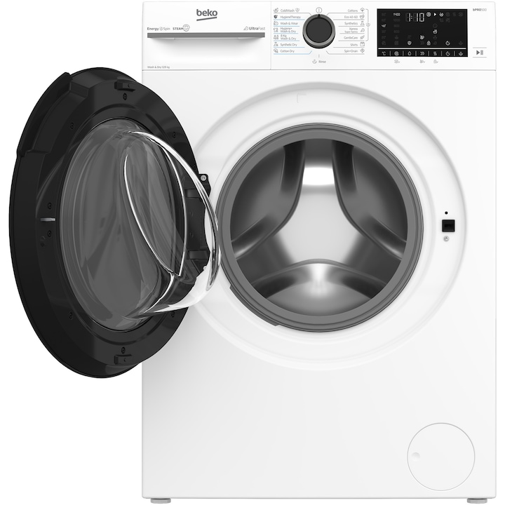 Masina de spalat rufe cu uscator BEKO BM5DFST612442W 12 kg spalre +8Kg uscare , 1400RMP, clasa energetica A , 15 programe, Iron Fast, motor PROSMART™ INVERTER MOTOR, Alb - Imaginea 3 din 10
