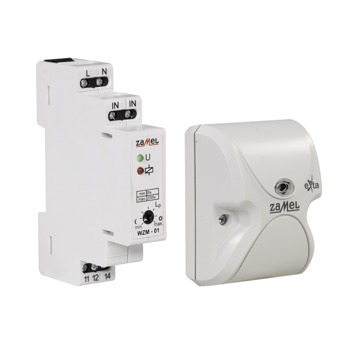 Senzor crepuscular Zamel WZM-01 / SOS-01, 230 V, Alb