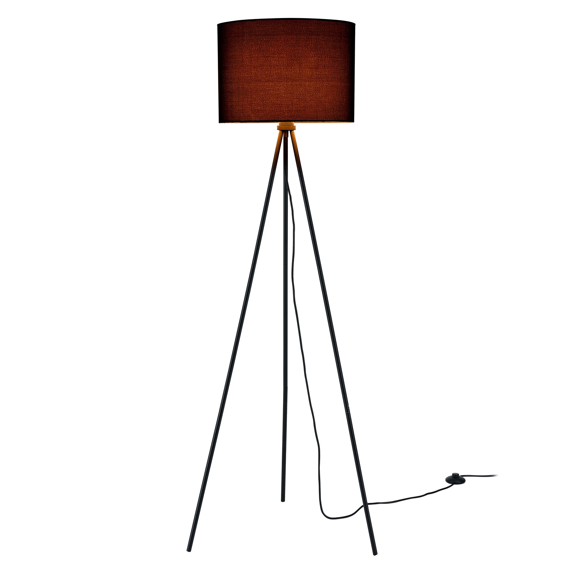 Lampa de podea design elegant Philadelphia, lux.pro, 1 x E27 - 40W, inaltime: 150 cm, metal / textil,negru