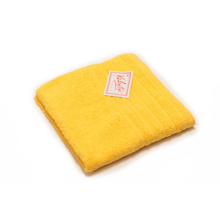 Кърпа за лице 50 х 100 см, Valentini Bianco, жълта, 100% памук, 500гр/м2