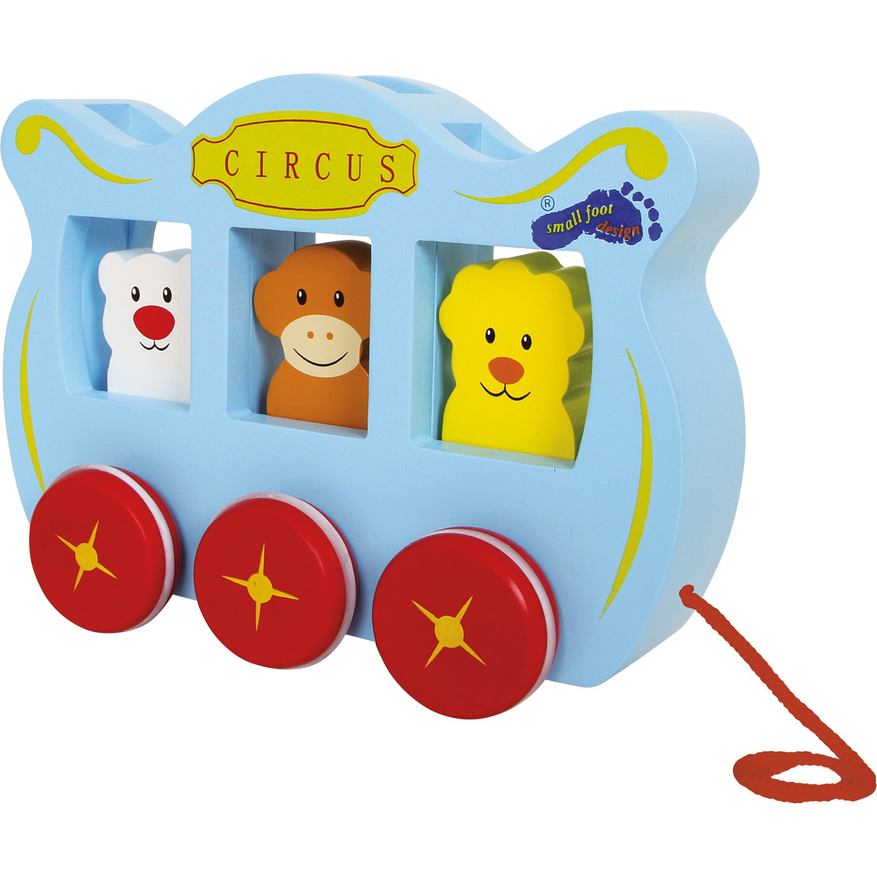 Jucarie de tras vagon lemn 