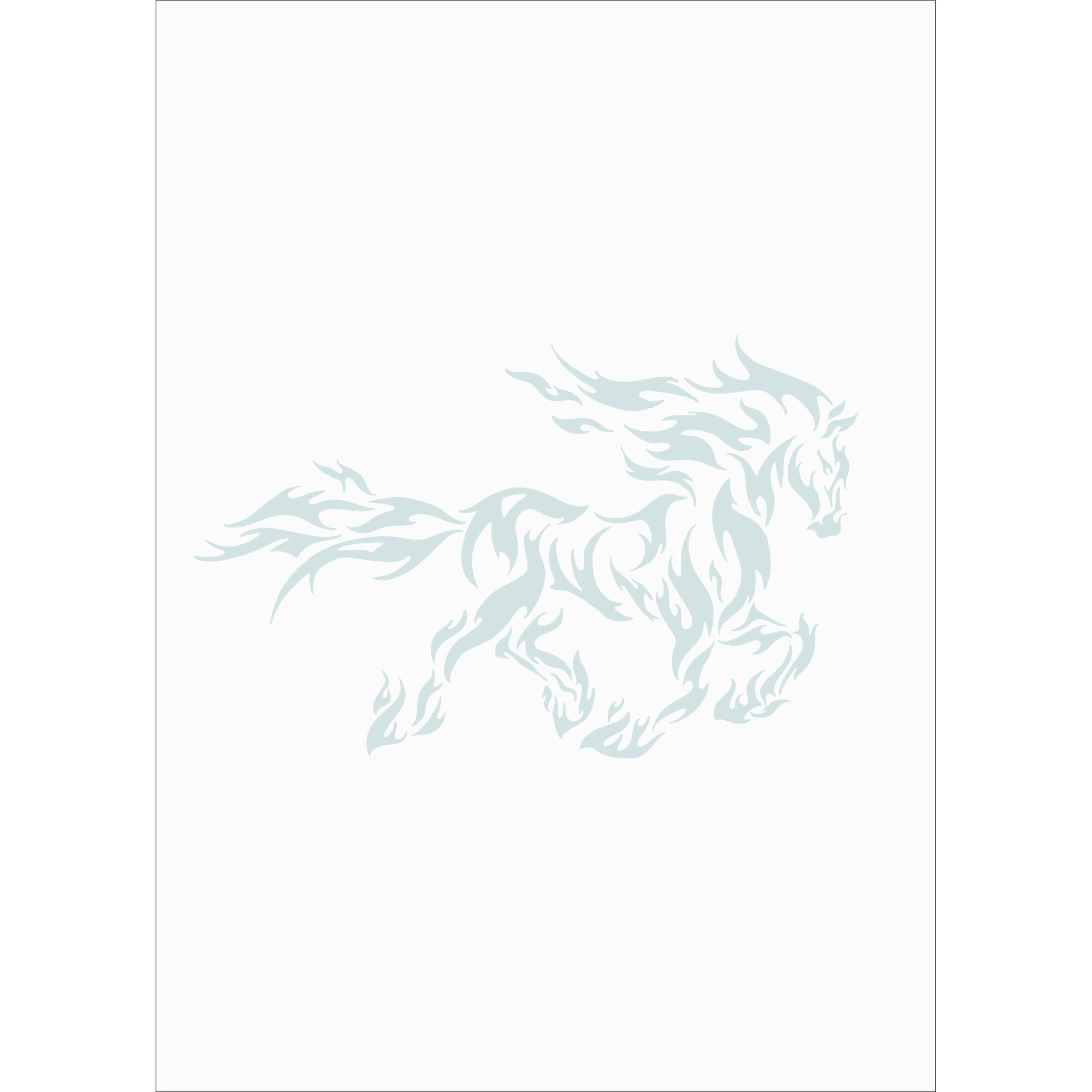 Sticker decorativ de perete Horse in flame 83x130cm
