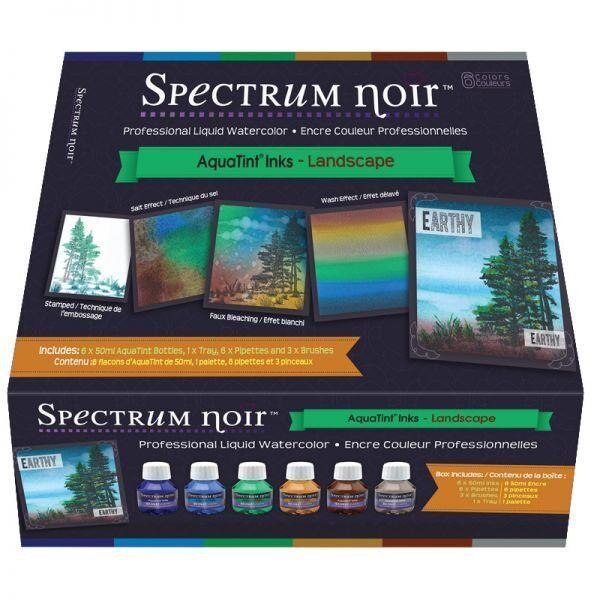 Set 6 vopseluri Aqua Tint Landscape, Crafters Companion, multicolor, 300ml