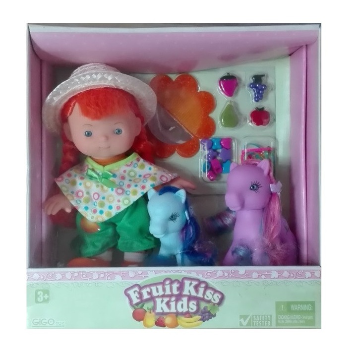 Кукла ароматизирана с 2 Понита Edea, Fruit Kiss Kids, Портокал