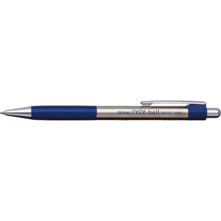 Химикалка Penac Pepe Metallic, гумен грип, 0,7 мм, синя Аксесоари - Синьо писане